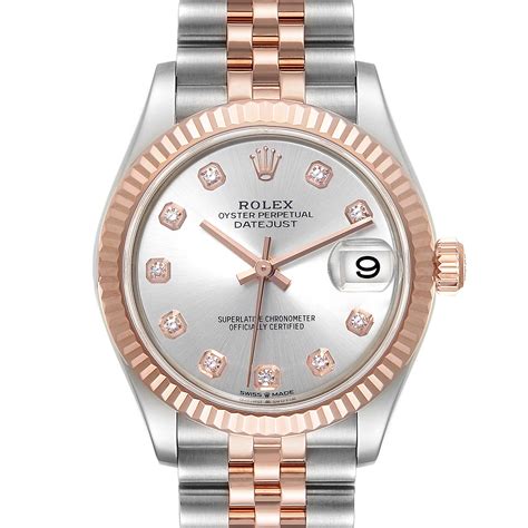 rolex black face rose gold 2 tone 31|womens rolex datejust 31.